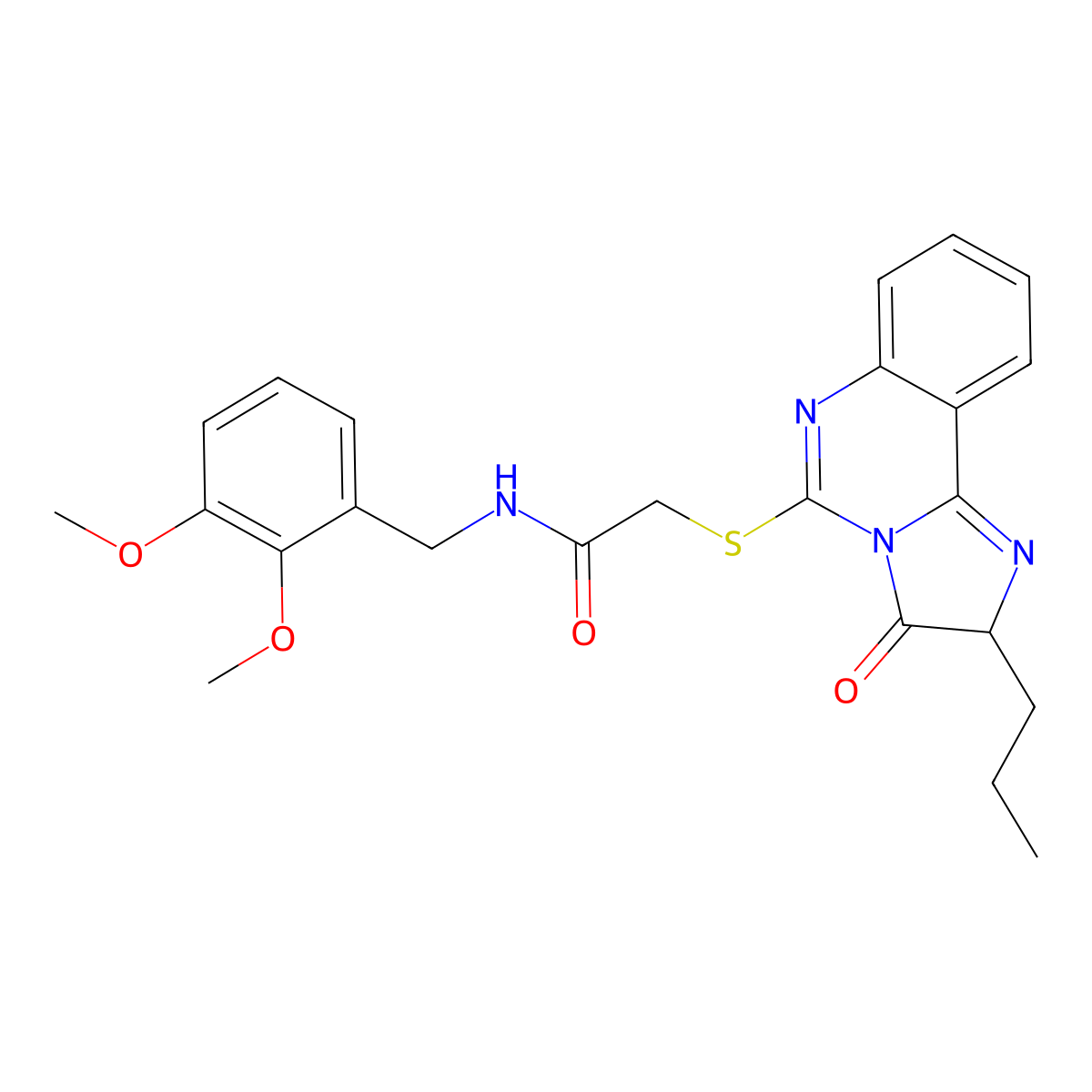 N-(2,3-dimethoxybenzyl)-2-((3-oxo-2-propyl-2,3-dihydroimidazo[1,2-c]quinazolin-5-yl)thio)acetamide molecular structure, CAS 1173728-74-9