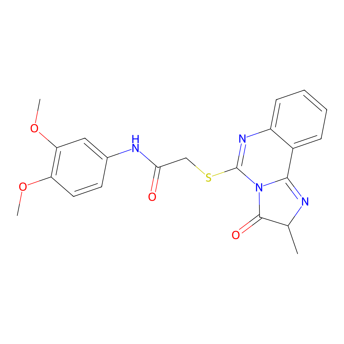 N-(3,4-dimethoxyphenyl)-2-((2-methyl-3-oxo-2,3-dihydroimidazo[1,2-c]quinazolin-5-yl)thio)acetamide molecular structure, CAS 1173729-89-9