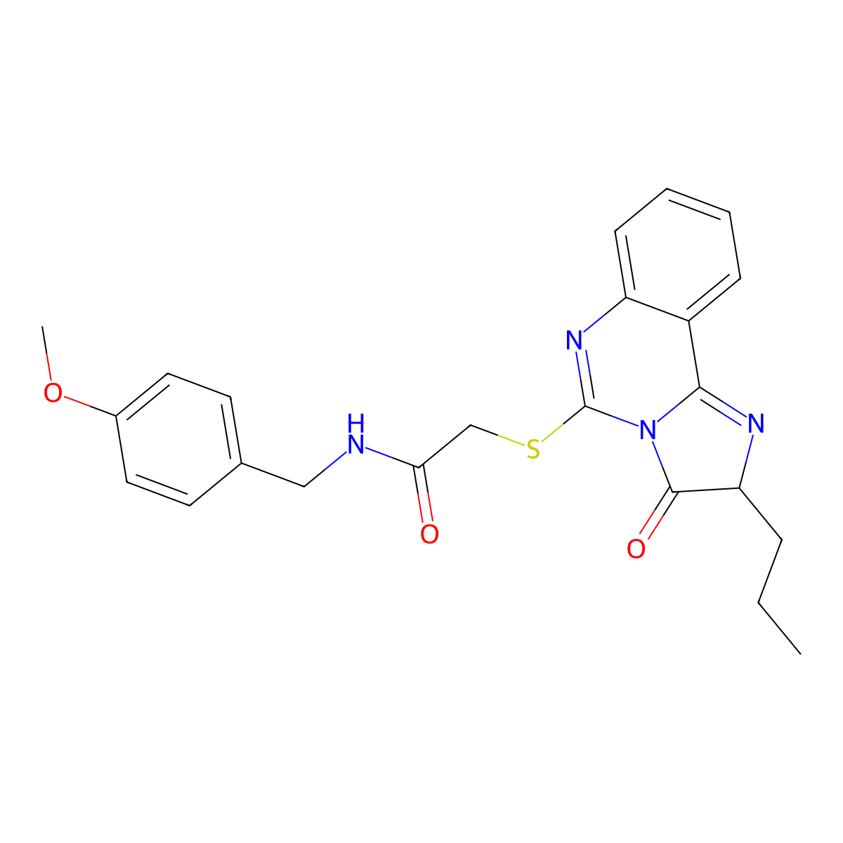 N-(4-methoxybenzyl)-2-((3-oxo-2-propyl-2,3-dihydroimidazo[1,2-c]quinazolin-5-yl)thio)acetamide molecular structure, CAS 1173731-18-4