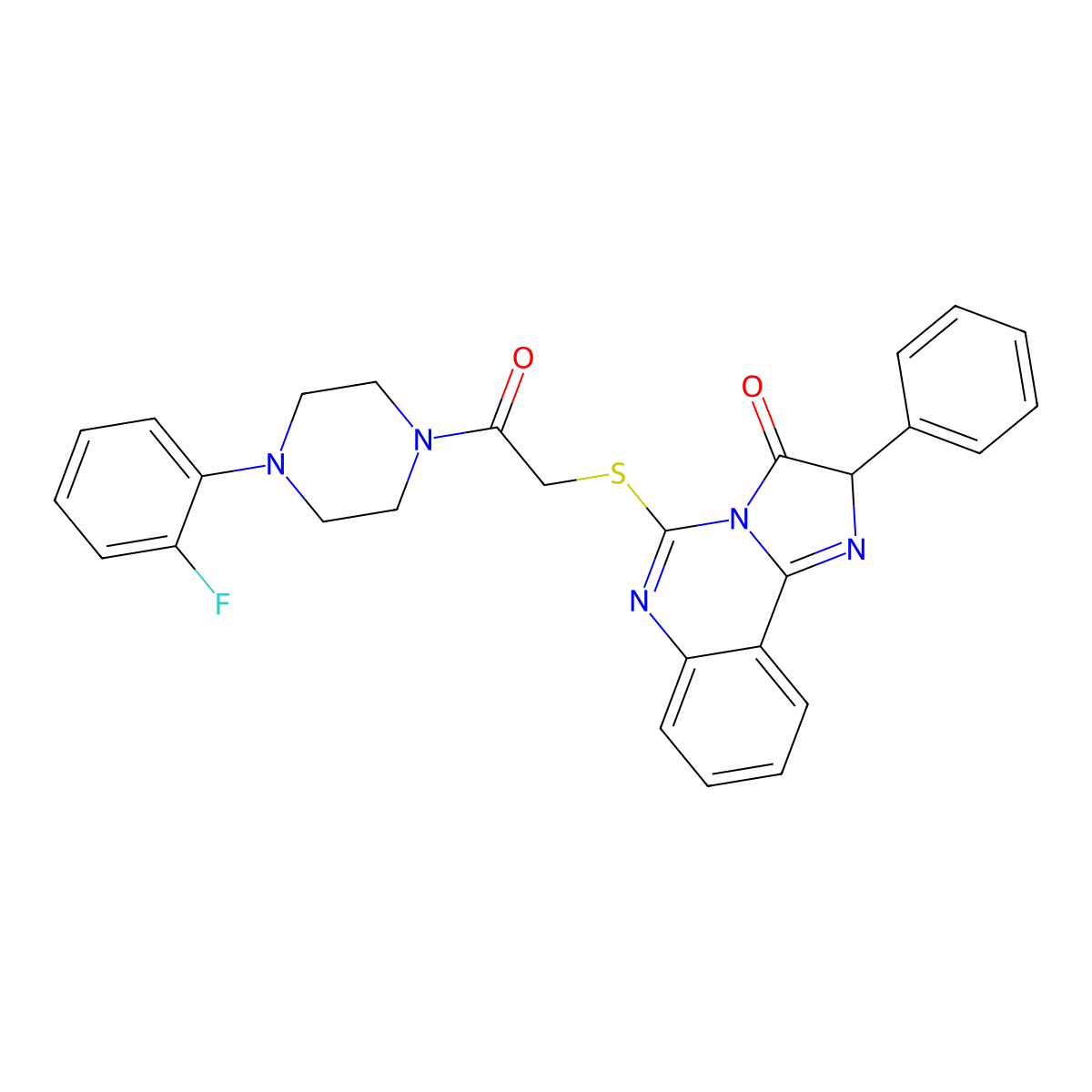 5-((2-(4-(2-fluorophenyl)piperazin-1-yl)-2-oxoethyl)thio)-2-phenylimidazo[1,2-c]quinazolin-3(2H)-one molecular structure, CAS 1173731-35-5