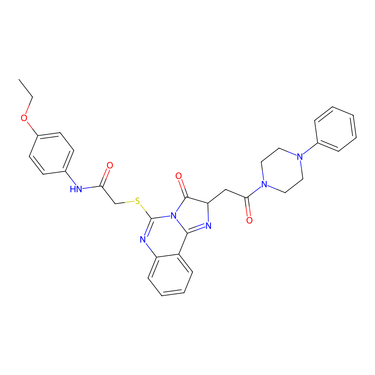 N-(4-ethoxyphenyl)-2-({3-oxo-2-[2-oxo-2-(4-phenylpiperazin-1-yl)ethyl]-2H,3H-imidazo[1,2-c]quinazolin-5-yl}sulfanyl)acetamide molecular structure, CAS 1173733-83-9