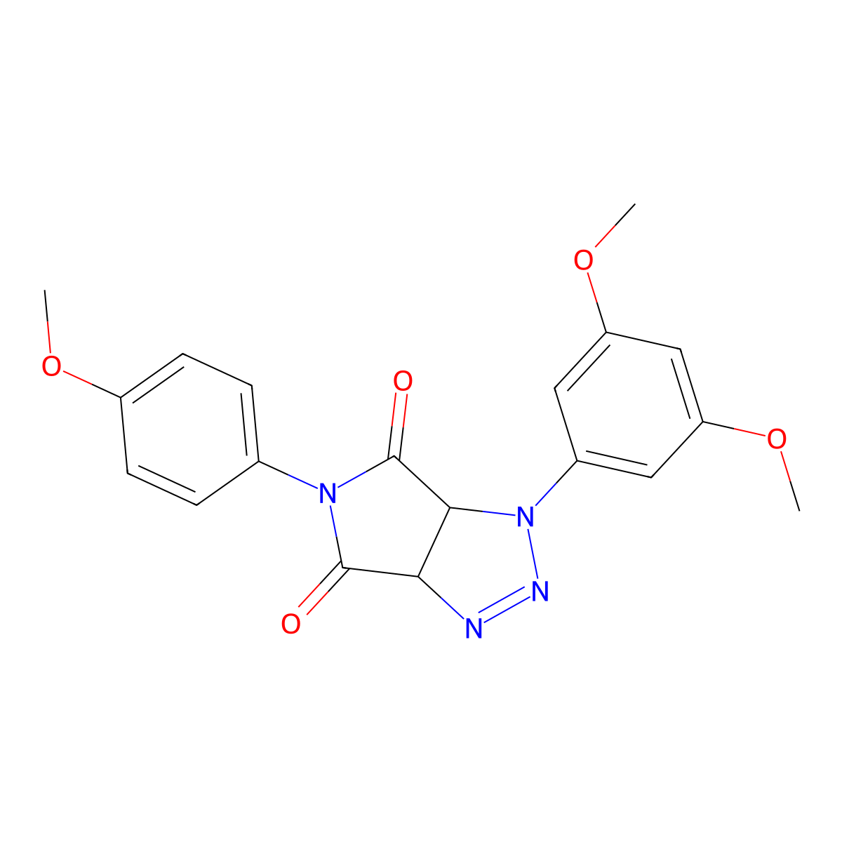 1-(3,5-dimethoxyphenyl)-5-(4-methoxyphenyl)-1H,3aH,4H,5H,6H,6aH-pyrrolo[3,4-d][1,2,3]triazole-4,6-dione molecular structure, CAS 1173736-81-6