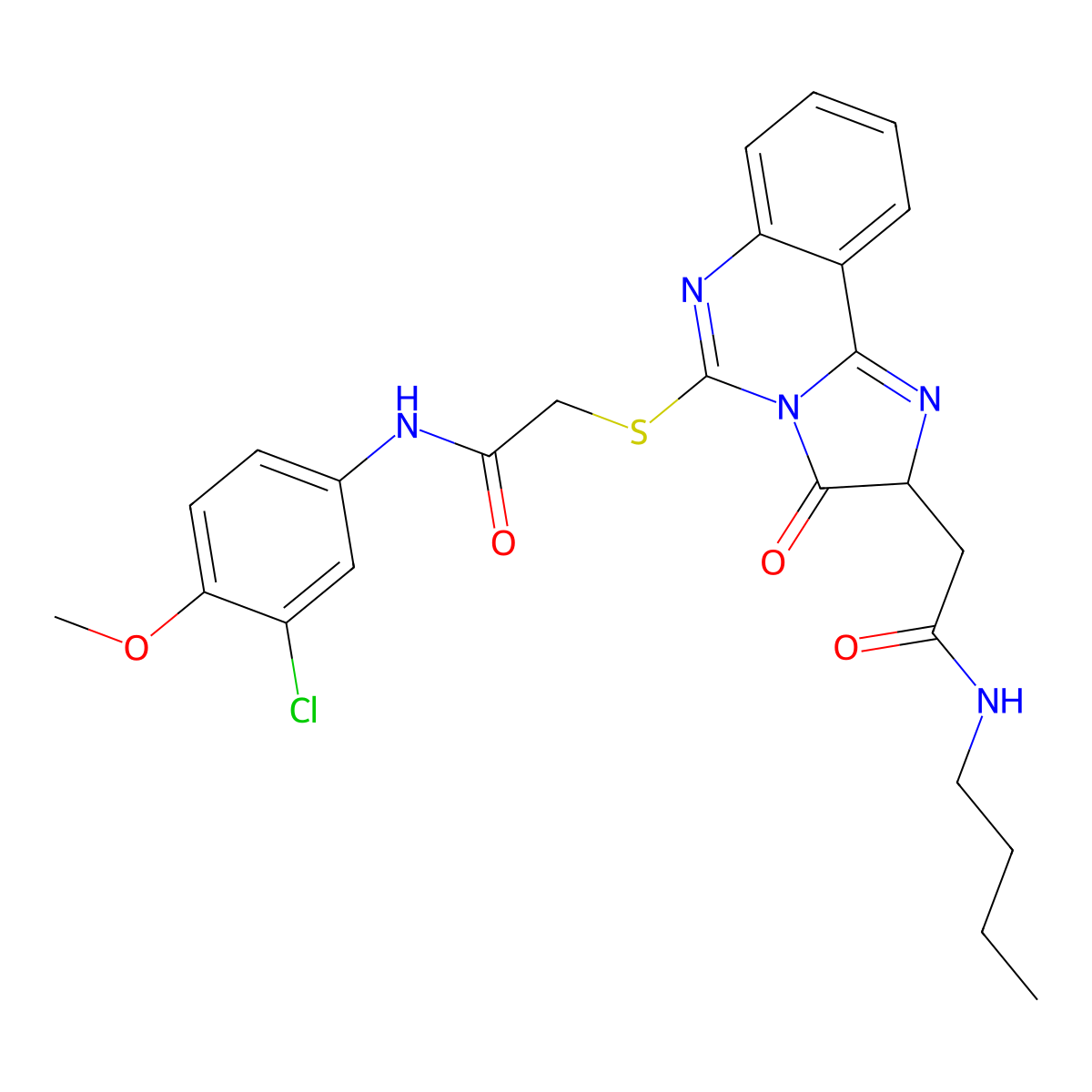 2-({2-[(butylcarbamoyl)methyl]-3-oxo-2H,3H-imidazo[1,2-c]quinazolin-5-yl}sulfanyl)-N-(3-chloro-4-methoxyphenyl)acetamide molecular structure, CAS 1173736-84-9
