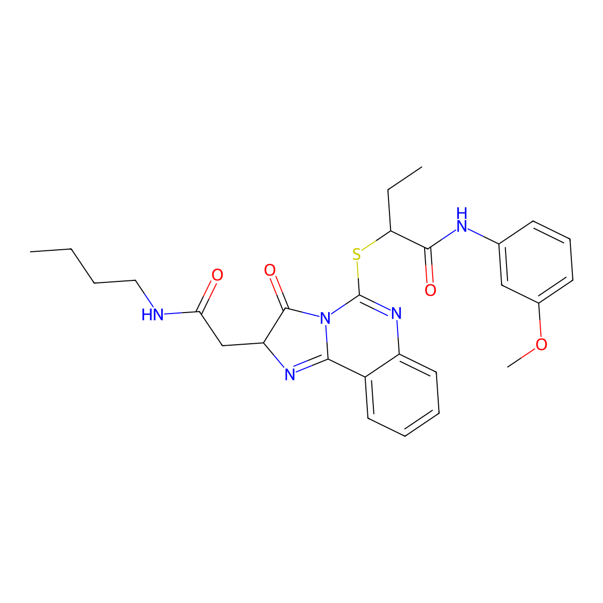 2-((2-(2-(butylamino)-2-oxoethyl)-3-oxo-2,3-dihydroimidazo[1,2-c]quinazolin-5-yl)thio)-N-(3-methoxyphenyl)butanamide molecular structure, CAS 1173739-86-0
