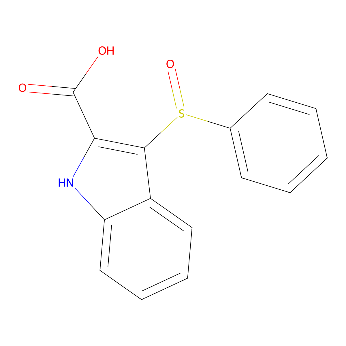 3-(Phenylsulfinyl)-1H-indole-2-carboxylic acid molecular structure, CAS 1173740-07-2