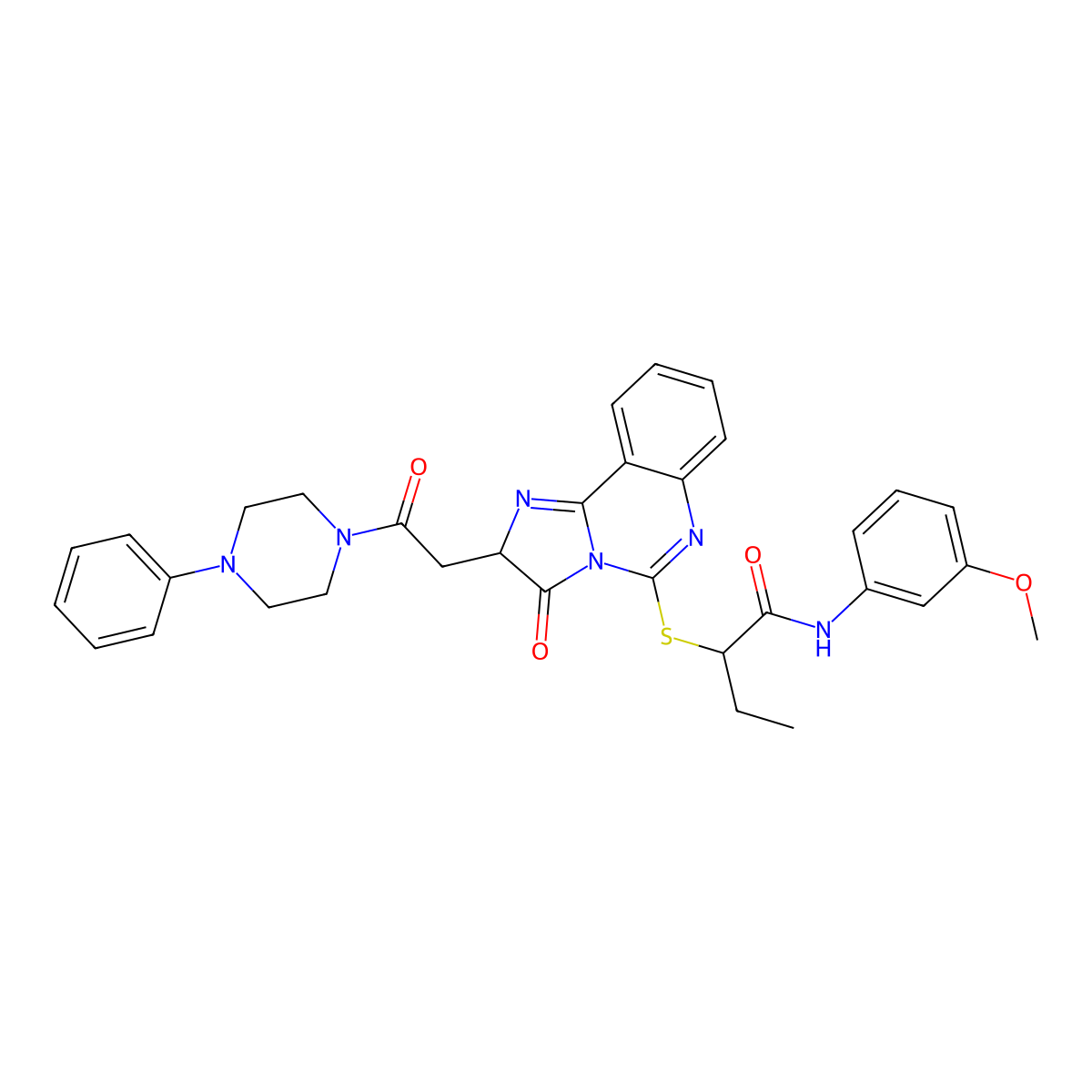 N-(3-methoxyphenyl)-2-({3-oxo-2-[2-oxo-2-(4-phenylpiperazin-1-yl)ethyl]-2H,3H-imidazo[1,2-c]quinazolin-5-yl}sulfanyl)butanamide molecular structure, CAS 1173745-76-0