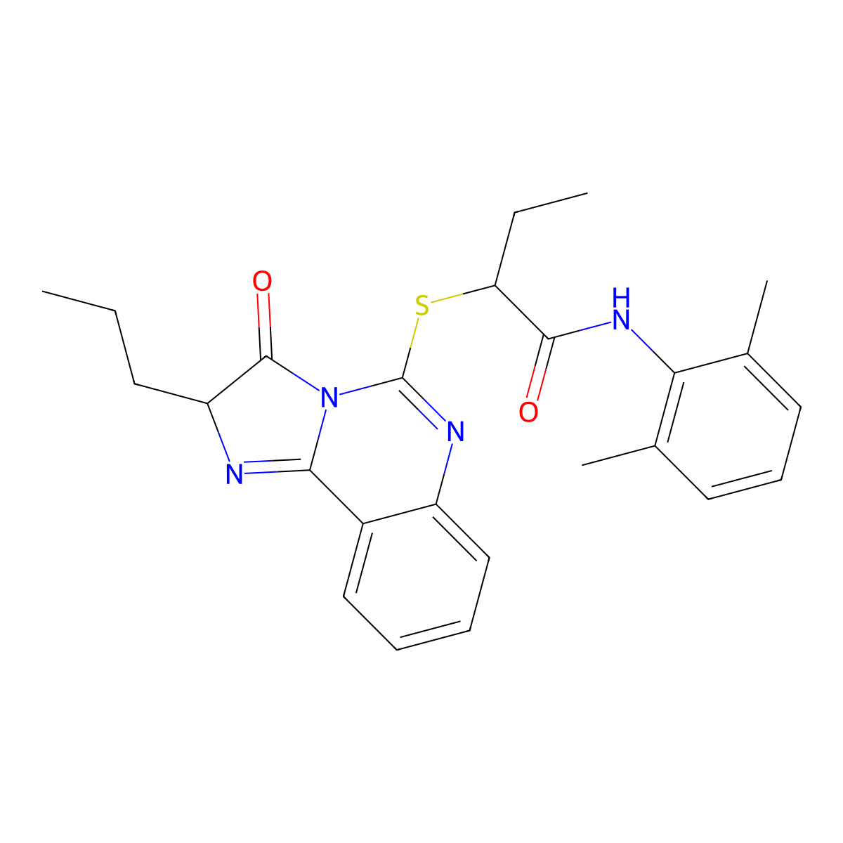 N-(2,6-dimethylphenyl)-2-((3-oxo-2-propyl-2,3-dihydroimidazo[1,2-c]quinazolin-5-yl)thio)butanamide molecular structure, CAS 1173746-48-9