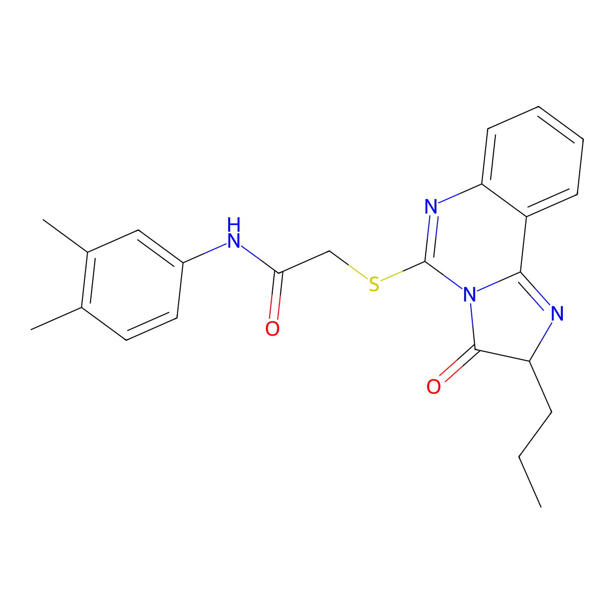 N-(3,4-dimethylphenyl)-2-((3-oxo-2-propyl-2,3-dihydroimidazo[1,2-c]quinazolin-5-yl)thio)acetamide molecular structure, CAS 1173746-67-2
