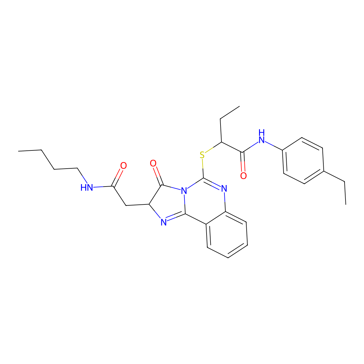 2-((2-(2-(butylamino)-2-oxoethyl)-3-oxo-2,3-dihydroimidazo[1,2-c]quinazolin-5-yl)thio)-N-(4-ethylphenyl)butanamide molecular structure, CAS 1173748-33-8