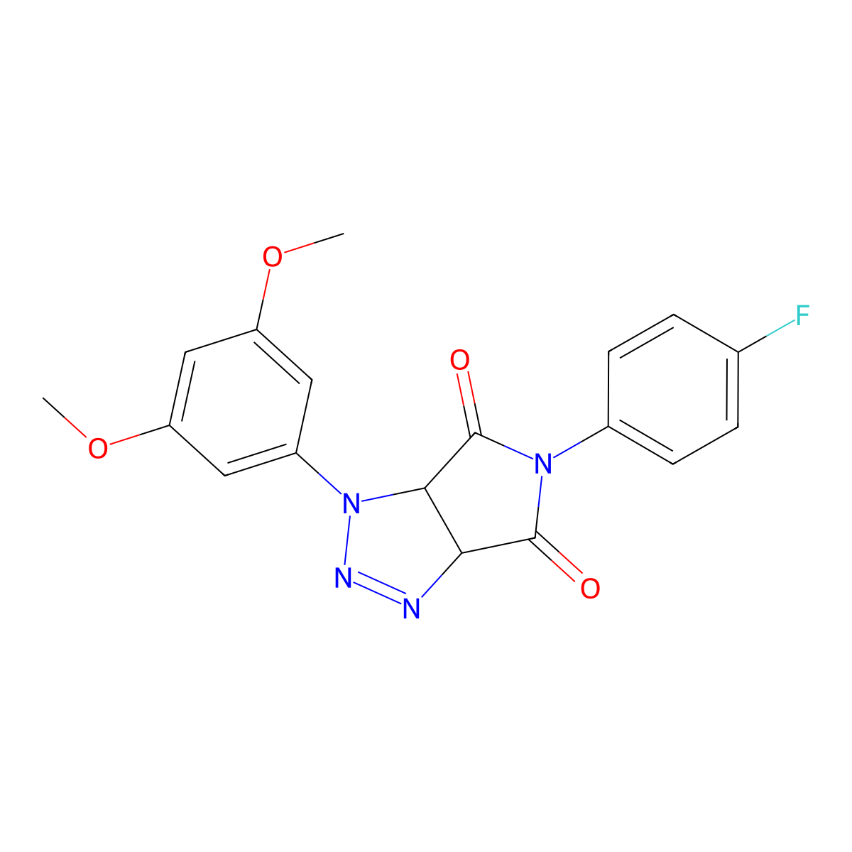 1-(3,5-dimethoxyphenyl)-5-(4-fluorophenyl)-1H,3aH,4H,5H,6H,6aH-pyrrolo[3,4-d][1,2,3]triazole-4,6-dione molecular structure, CAS 1173753-64-4