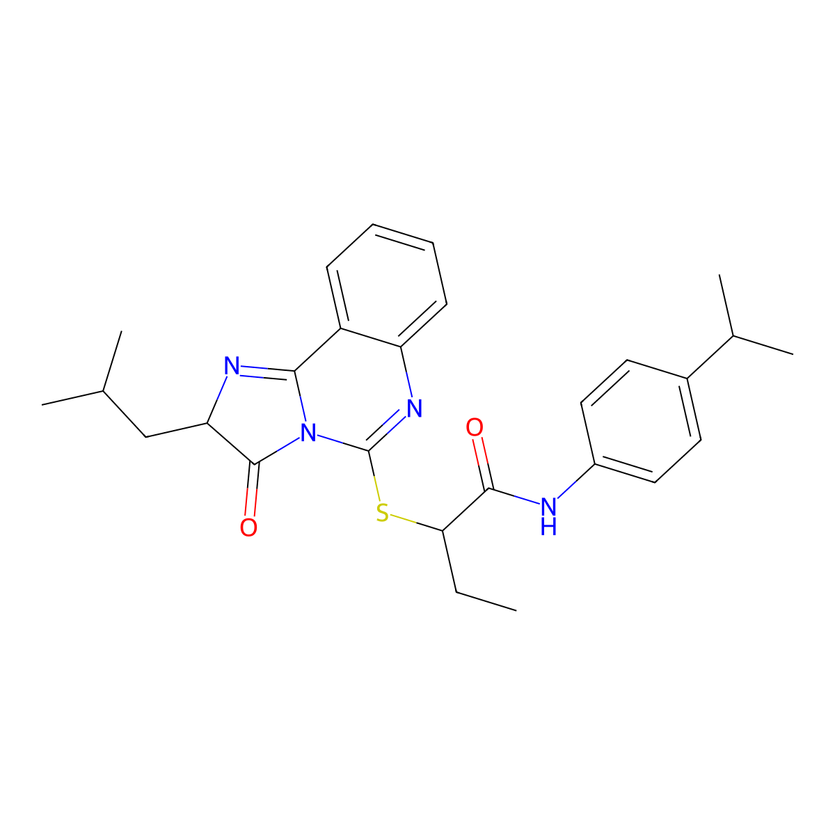 2-((2-isobutyl-3-oxo-2,3-dihydroimidazo[1,2-c]quinazolin-5-yl)thio)-N-(4-isopropylphenyl)butanamide molecular structure, CAS 1173754-30-7