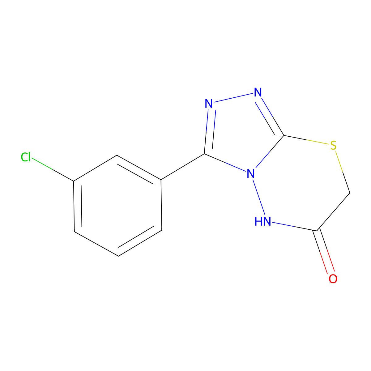 3-(3-chlorophenyl)-5H-[1,2,4]triazolo[3,4-b][1,3,4]thiadiazin-6-one molecular structure, CAS 117376-31-5
