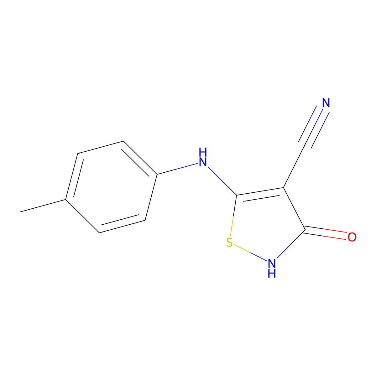 3-Hydroxy-5-[(4-methylphenyl)amino]-1,2-thiazole-4-carbonitrile molecular structure, CAS 117376-87-1
