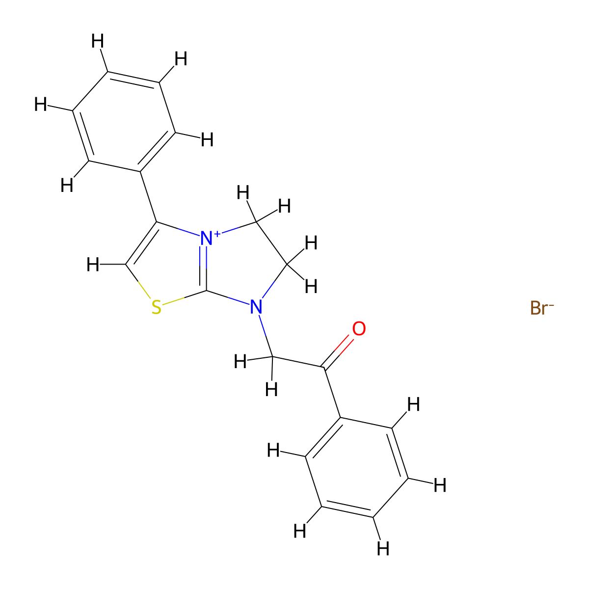 7-(2-Oxo-2-phenylethyl)-3-phenyl-5,6-dihydroimidazo[2,1-b]thiazol-7-ium bromide molecular structure, CAS 117376-95-1