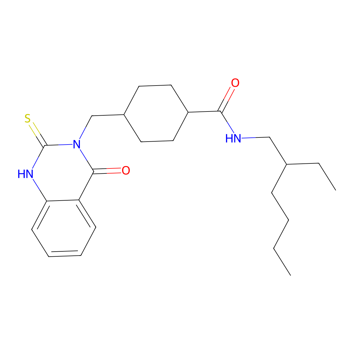 N-(2-ethylhexyl)-4-((4-oxo-2-thioxo-1,2-dihydroquinazolin-3(4H)-yl)methyl)cyclohexanecarboxamide molecular structure, CAS 1173763-07-9