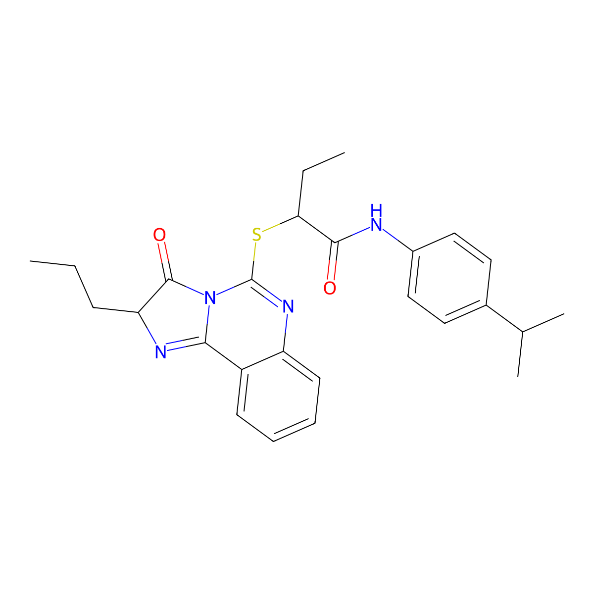 N-(4-isopropylphenyl)-2-((3-oxo-2-propyl-2,3-dihydroimidazo[1,2-c]quinazolin-5-yl)thio)butanamide molecular structure, CAS 1173763-76-2