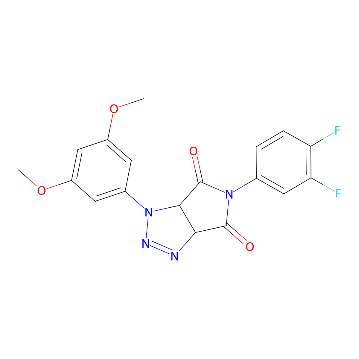 5-(3,4-difluorophenyl)-1-(3,5-dimethoxyphenyl)-3a,6a-dihydropyrrolo[3,4-d][1,2,3]triazole-4,6(1H,5H)-dione molecular structure, CAS 1173764-27-6