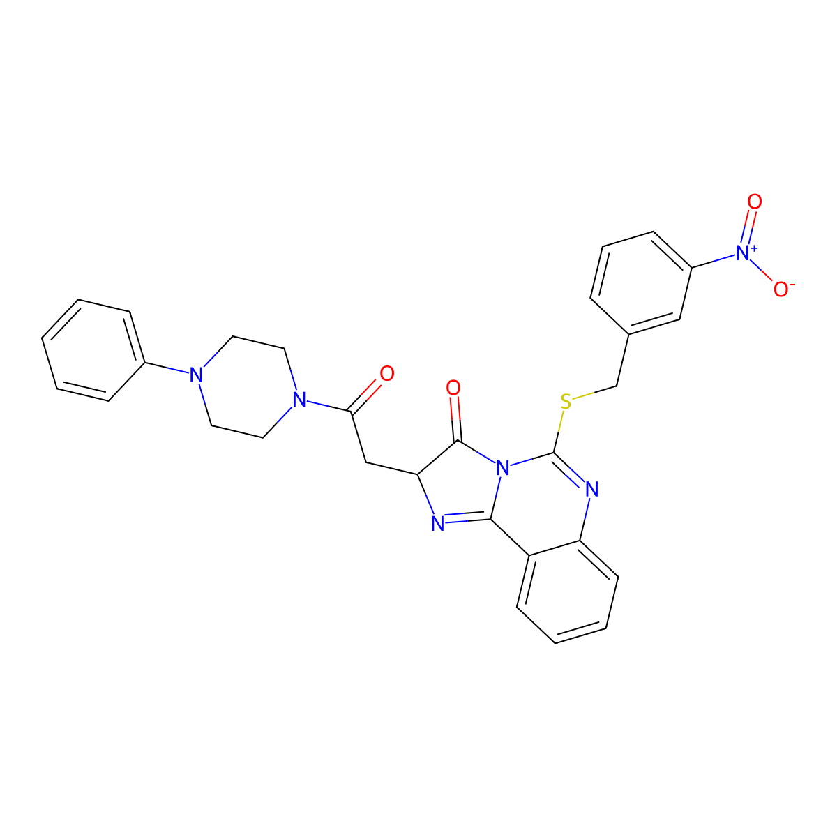 5-{[(3-nitrophenyl)methyl]sulfanyl}-2-[2-oxo-2-(4-phenylpiperazin-1-yl)ethyl]-2H,3H-imidazo[1,2-c]quinazolin-3-one molecular structure, CAS 1173765-80-4