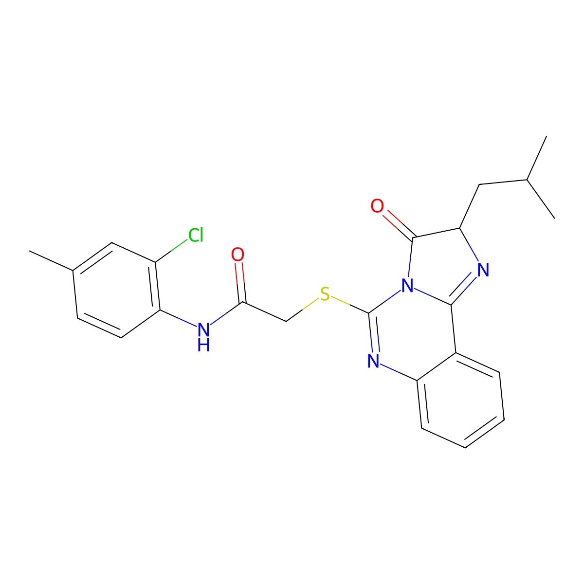 N-(2-chloro-4-methylphenyl)-2-((2-isobutyl-3-oxo-2,3-dihydroimidazo[1,2-c]quinazolin-5-yl)thio)acetamide molecular structure, CAS 1173767-57-1