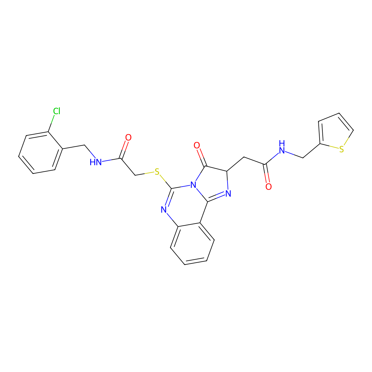 N-[(2-chlorophenyl)methyl]-2-{[3-oxo-2-({[(thiophen-2-yl)methyl]carbamoyl}methyl)-2H,3H-imidazo[1,2-c]quinazolin-5-yl]sulfanyl}acetamide molecular structure, CAS 1173768-07-4