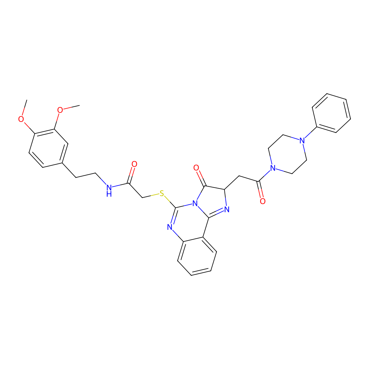N-[2-(3,4-dimethoxyphenyl)ethyl]-2-({3-oxo-2-[2-oxo-2-(4-phenylpiperazin-1-yl)ethyl]-2H,3H-imidazo[1,2-c]quinazolin-5-yl}sulfanyl)acetamide molecular structure, CAS 1173768-30-3