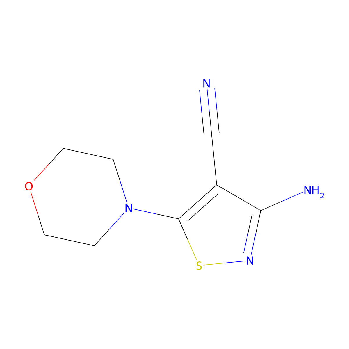 3-Amino-5-morpholin-4-yl-1,2-thiazole-4-carbonitrile molecular structure, CAS 117377-62-5