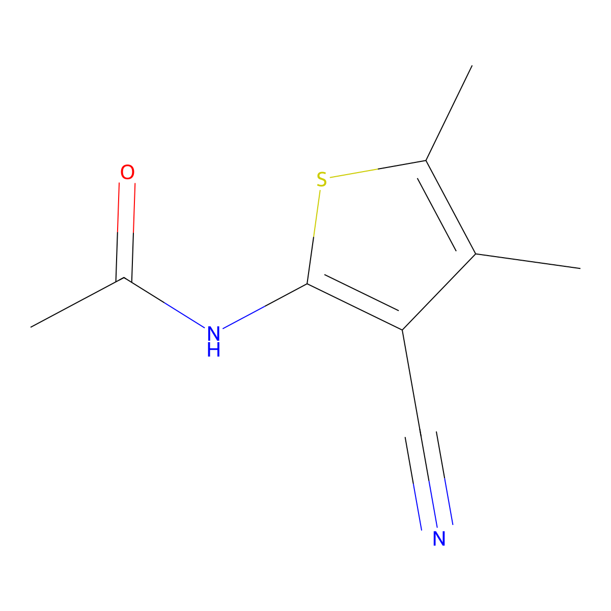 N-(3-Cyano-4,5-dimethyl-2-thienyl)acetamide molecular structure, CAS 117377-79-4