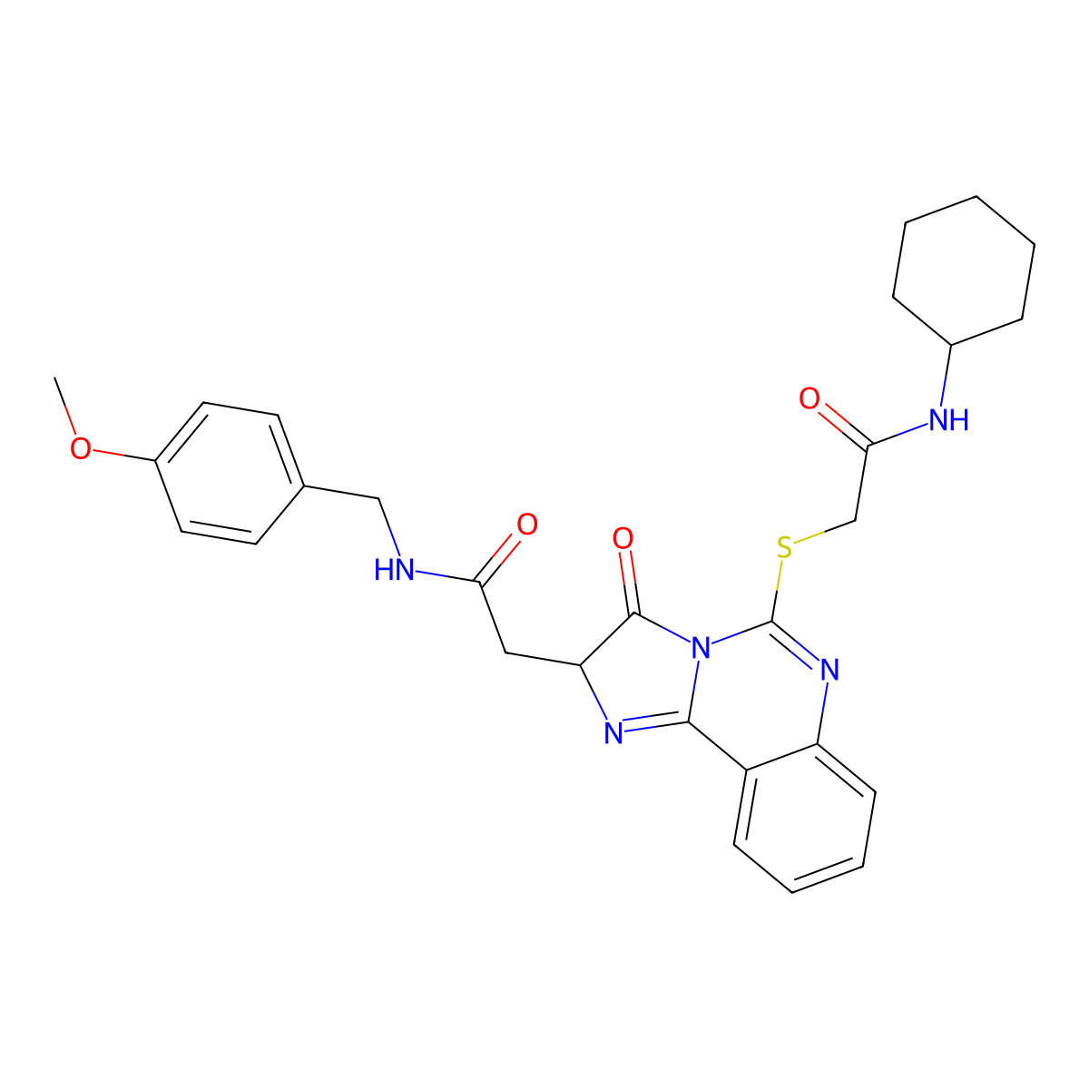 2-(5-{[2-(cyclohexylamino)-2-oxoethyl]thio}-3-oxo-2,3-dihydroimidazo[1,2-c]quinazolin-2-yl)-N-(4-methoxybenzyl)acetamide molecular structure, CAS 1173771-51-1