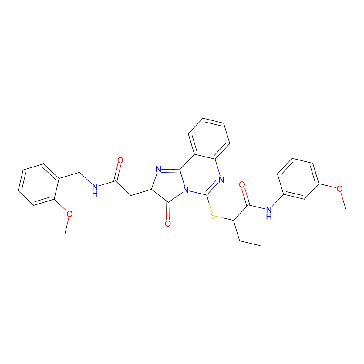 2-((2-(2-((2-methoxybenzyl)amino)-2-oxoethyl)-3-oxo-2,3-dihydroimidazo[1,2-c]quinazolin-5-yl)thio)-N-(3-methoxyphenyl)butanamide molecular structure, CAS 1173774-01-0