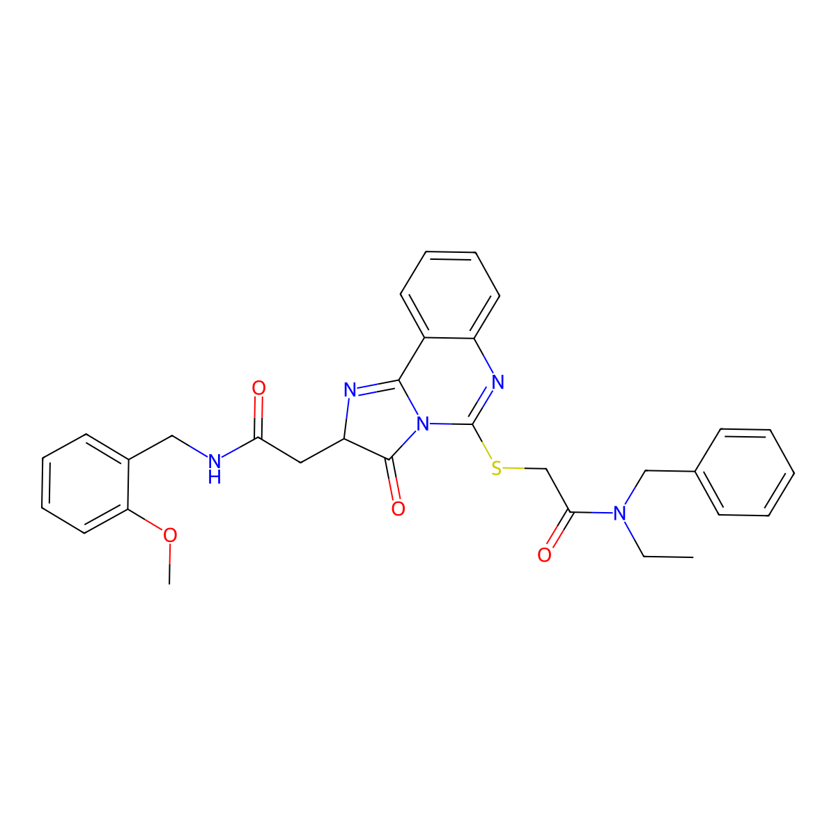 2-[5-({2-[benzyl(ethyl)amino]-2-oxoethyl}thio)-3-oxo-2,3-dihydroimidazo[1,2-c]quinazolin-2-yl]-N-(2-methoxybenzyl)acetamide molecular structure, CAS 1173777-21-3