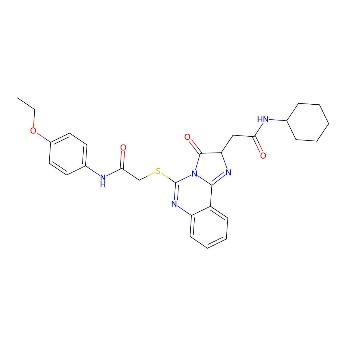2-({2-[2-(cyclohexylamino)-2-oxoethyl]-3-oxo-2,3-dihydroimidazo[1,2-c]quinazolin-5-yl}thio)-N-(4-ethoxyphenyl)acetamide molecular structure, CAS 1173777-87-1