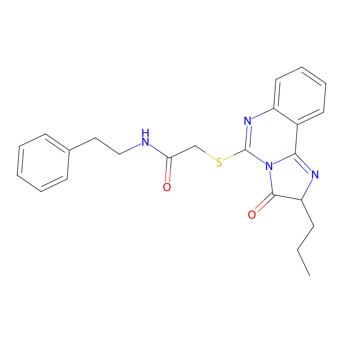 2-((3-oxo-2-propyl-2,3-dihydroimidazo[1,2-c]quinazolin-5-yl)thio)-N-phenethylacetamide molecular structure, CAS 1173779-67-3