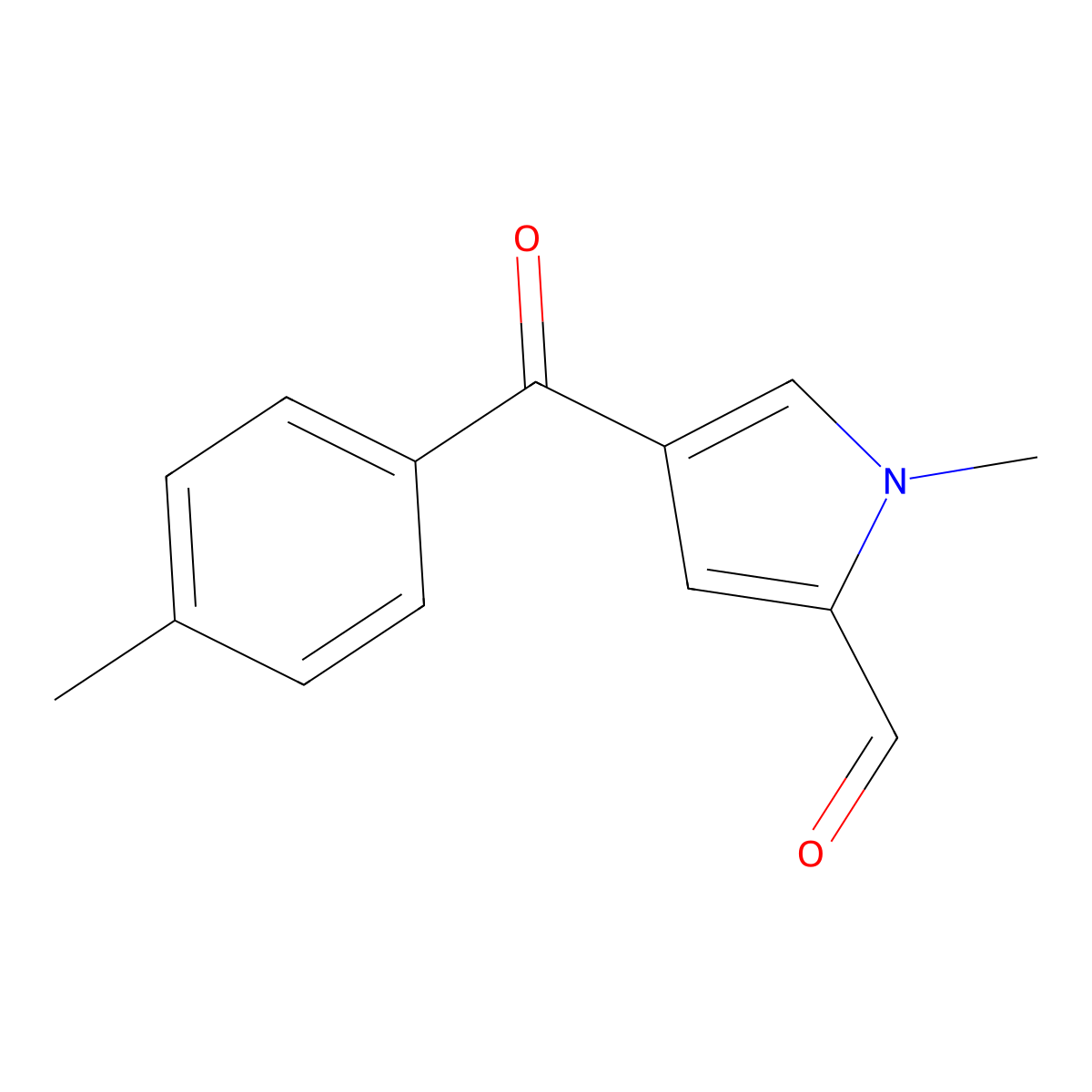 1-methyl-4-((4-methylphenyl)carbonyl)-1H-pyrrole-2-carbaldehyde molecular structure, CAS 117378-81-1