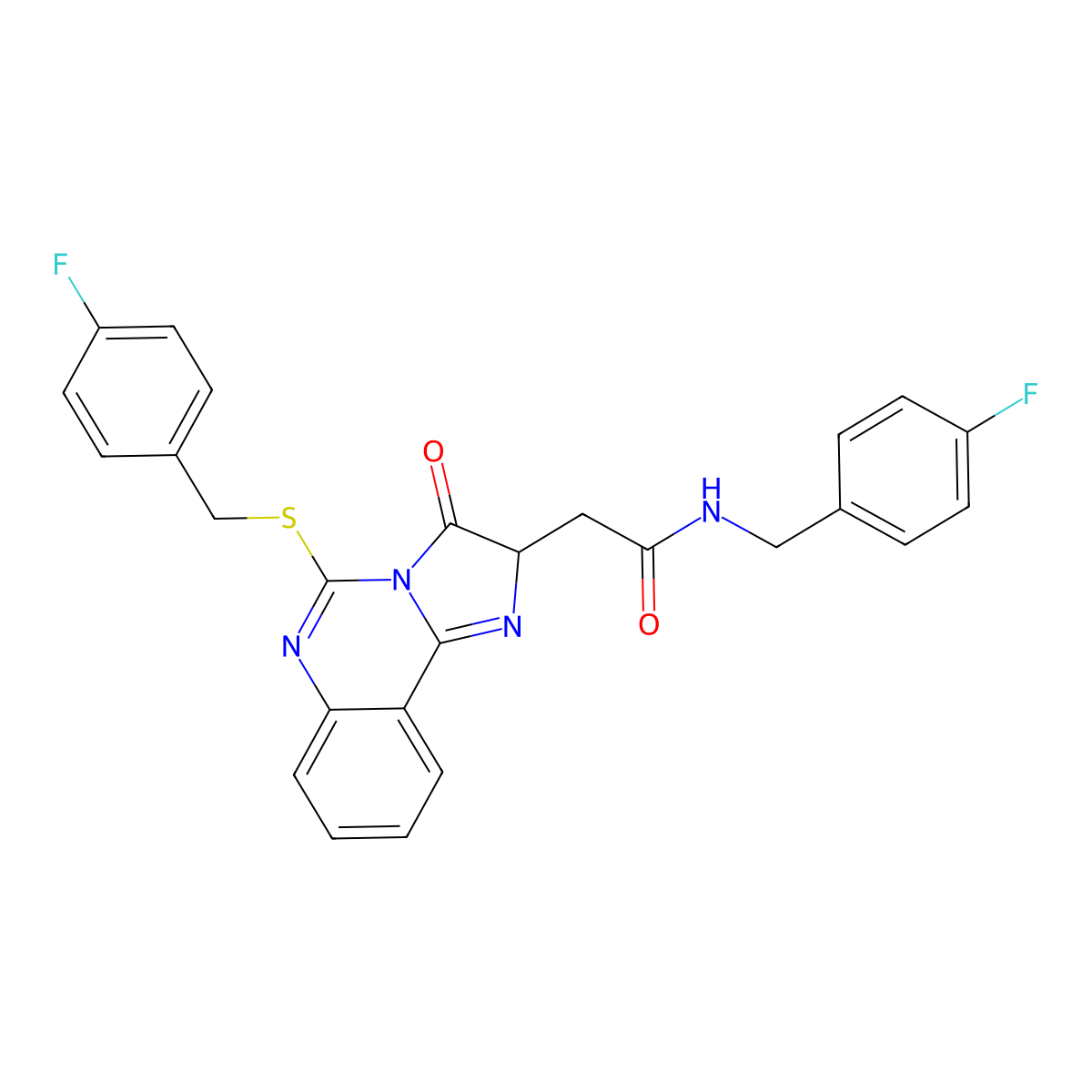 N-(4-fluorobenzyl)-2-(5-((4-fluorobenzyl)thio)-3-oxo-2,3-dihydroimidazo[1,2-c]quinazolin-2-yl)acetamide molecular structure, CAS 1173780-33-0