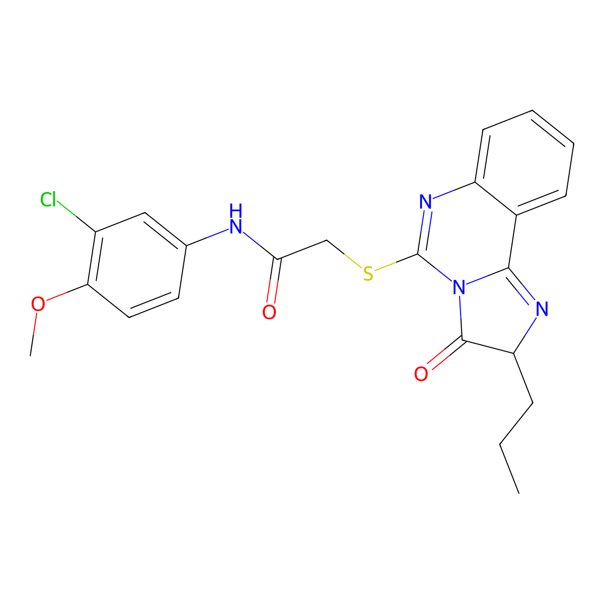 N-(3-chloro-4-methoxyphenyl)-2-((3-oxo-2-propyl-2,3-dihydroimidazo[1,2-c]quinazolin-5-yl)thio)acetamide molecular structure, CAS 1173781-92-4