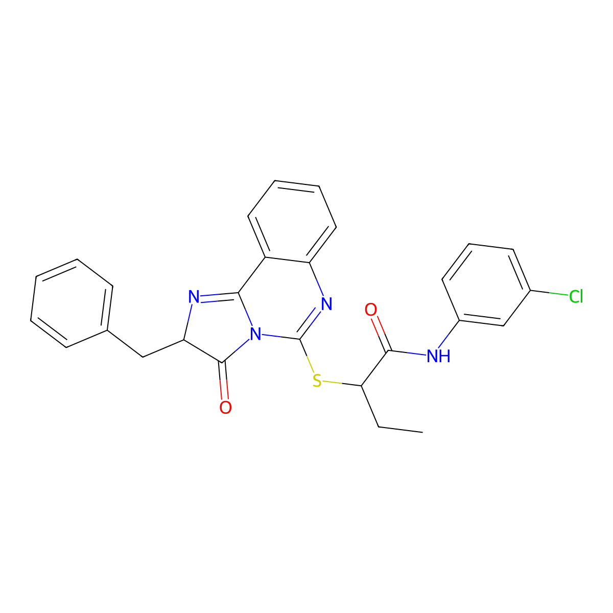 2-((2-benzyl-3-oxo-2,3-dihydroimidazo[1,2-c]quinazolin-5-yl)thio)-N-(3-chlorophenyl)butanamide molecular structure, CAS 1173783-47-5