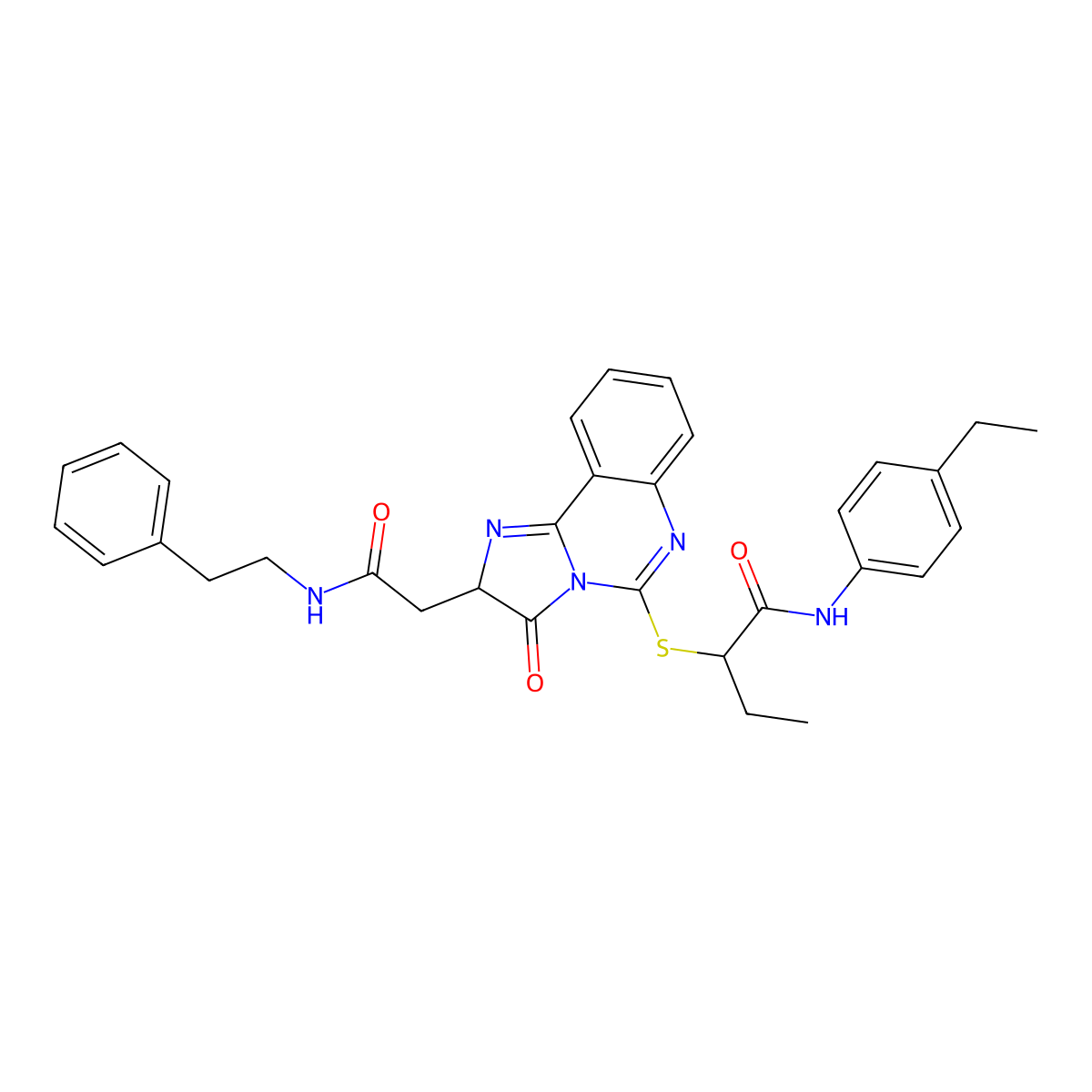 N-(4-ethylphenyl)-2-((3-oxo-2-(2-oxo-2-(phenethylamino)ethyl)-2,3-dihydroimidazo[1,2-c]quinazolin-5-yl)thio)butanamide molecular structure, CAS 1173785-21-1