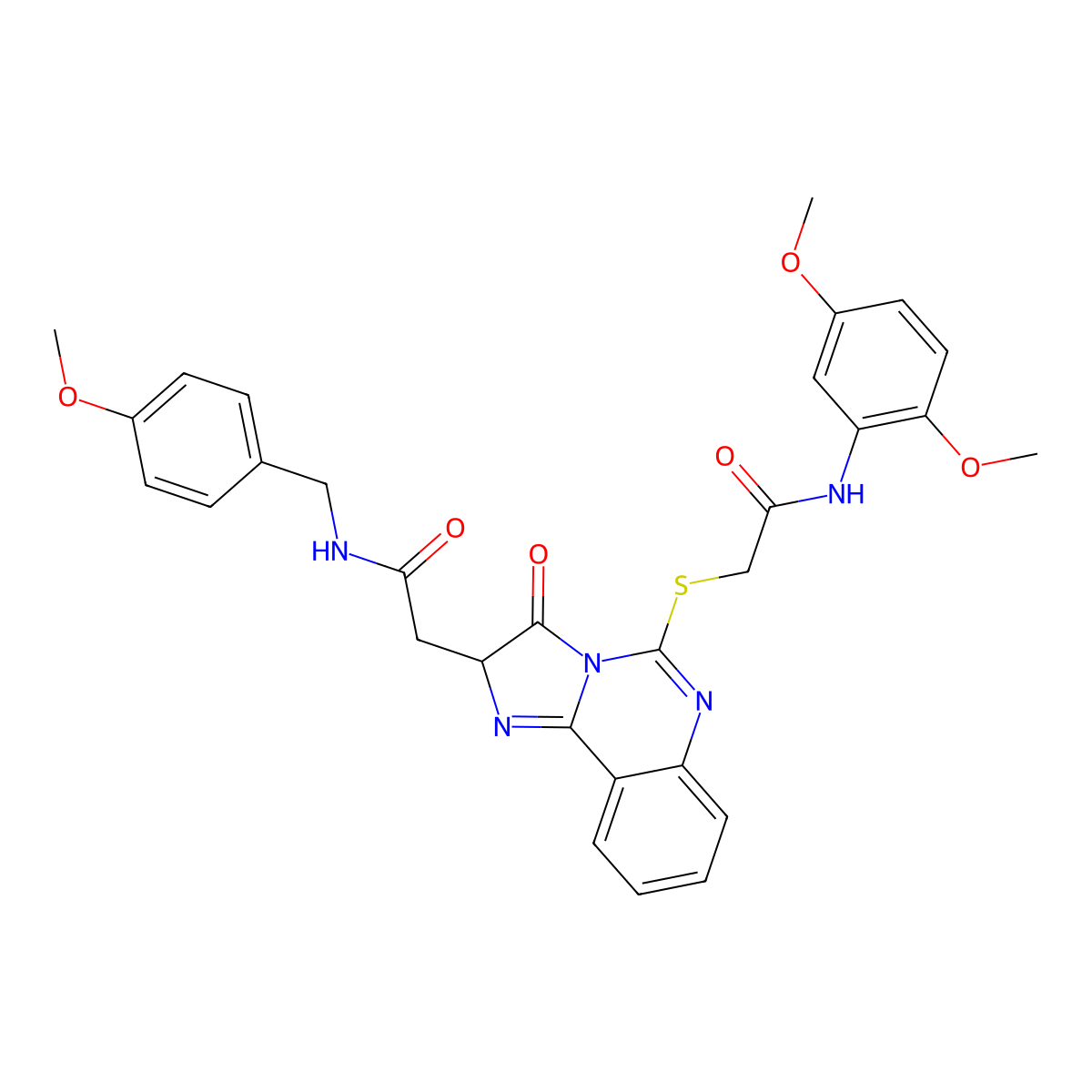 2-[5-({2-[(2,5-dimethoxyphenyl)amino]-2-oxoethyl}thio)-3-oxo-2,3-dihydroimidazo[1,2-c]quinazolin-2-yl]-N-(4-methoxybenzyl)acetamide molecular structure, CAS 1173787-83-1