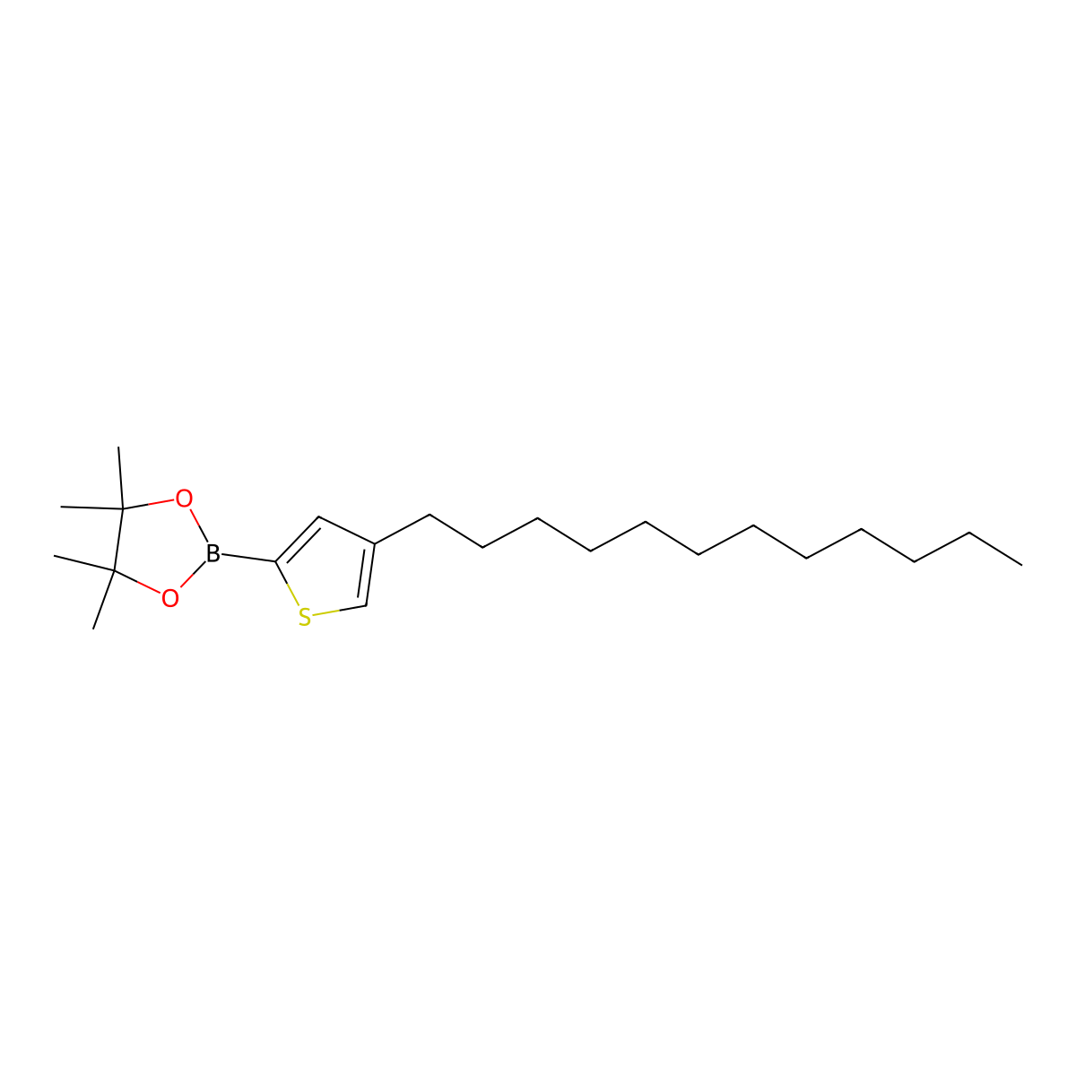 4-Dodecyl-2-(4,4,5,5-tetramethyl-1,3,2-dioxaborolan-2-yl)thiophene molecular structure, CAS 1173788-58-3