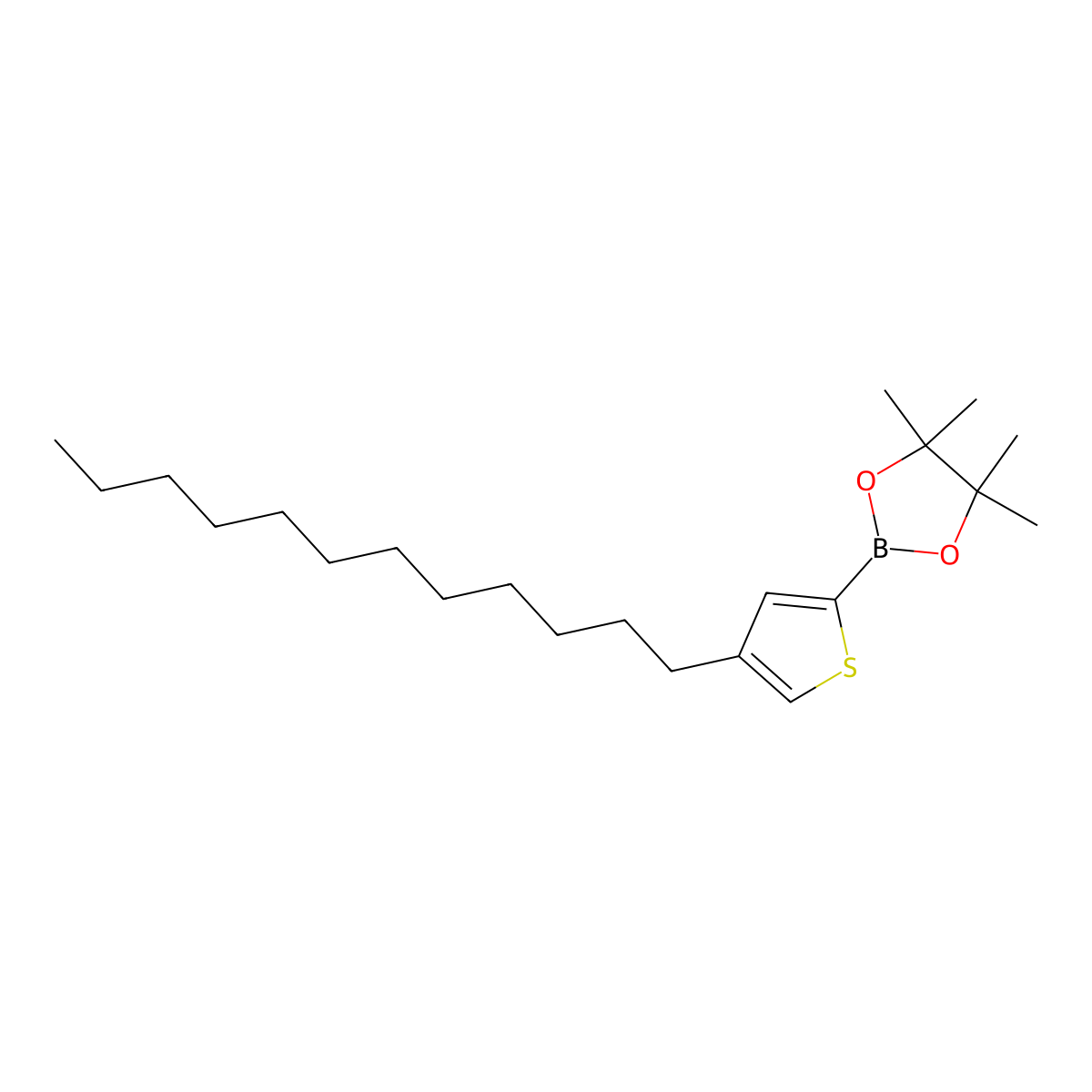 4-Dodecyl-2-(4,4,5,5-tetramethyl-1,3,2-dioxaborolan-2-yl)thiophene molecular structure, CAS 1173788-58-3