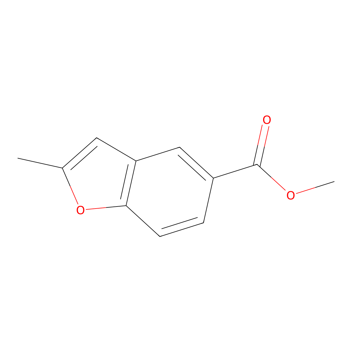 Methyl 2-methyl-1-benzofuran-5-carboxylate molecular structure, CAS 117379-97-2