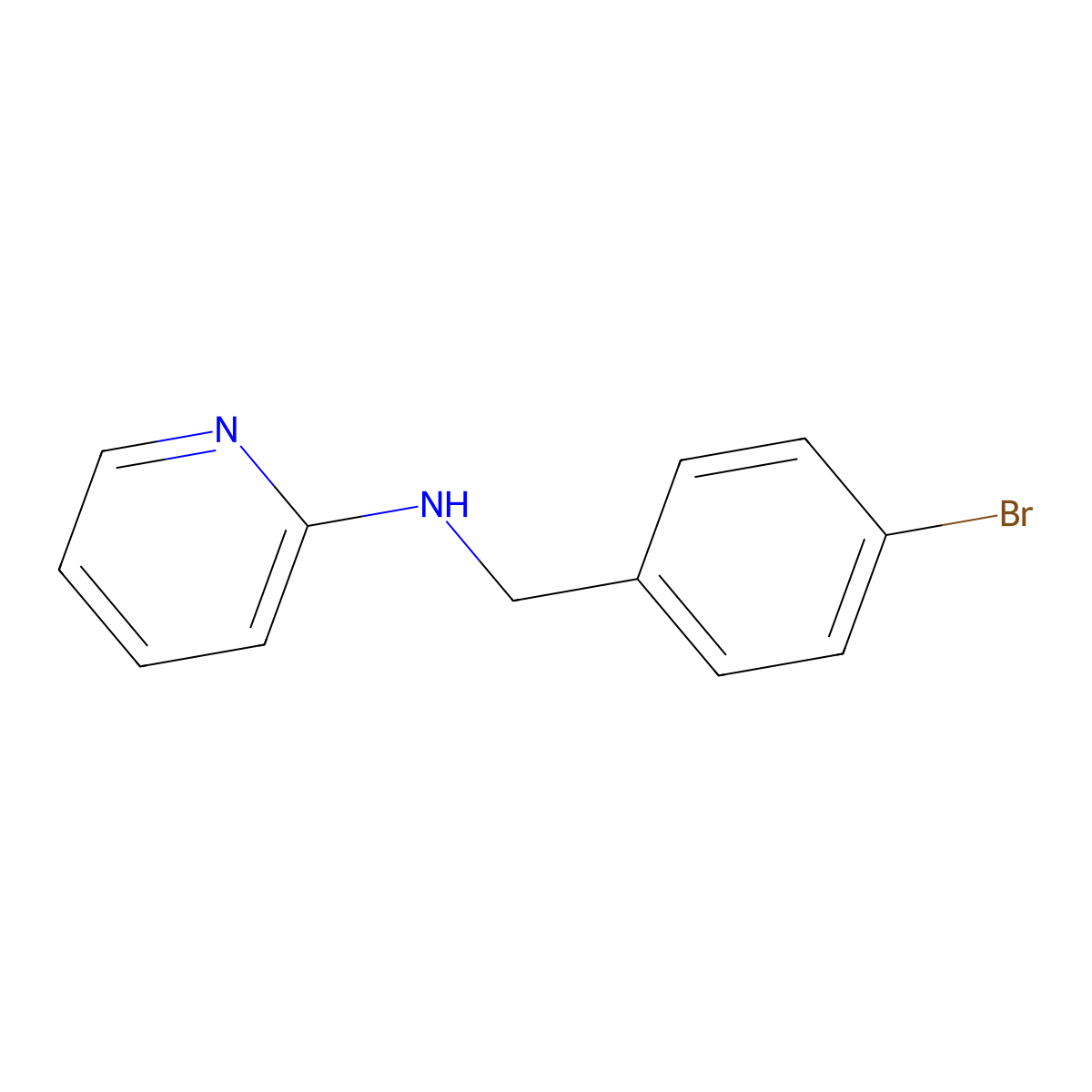 N-[(4-bromophenyl)methyl]pyridin-2-amine molecular structure, CAS 117382-43-1