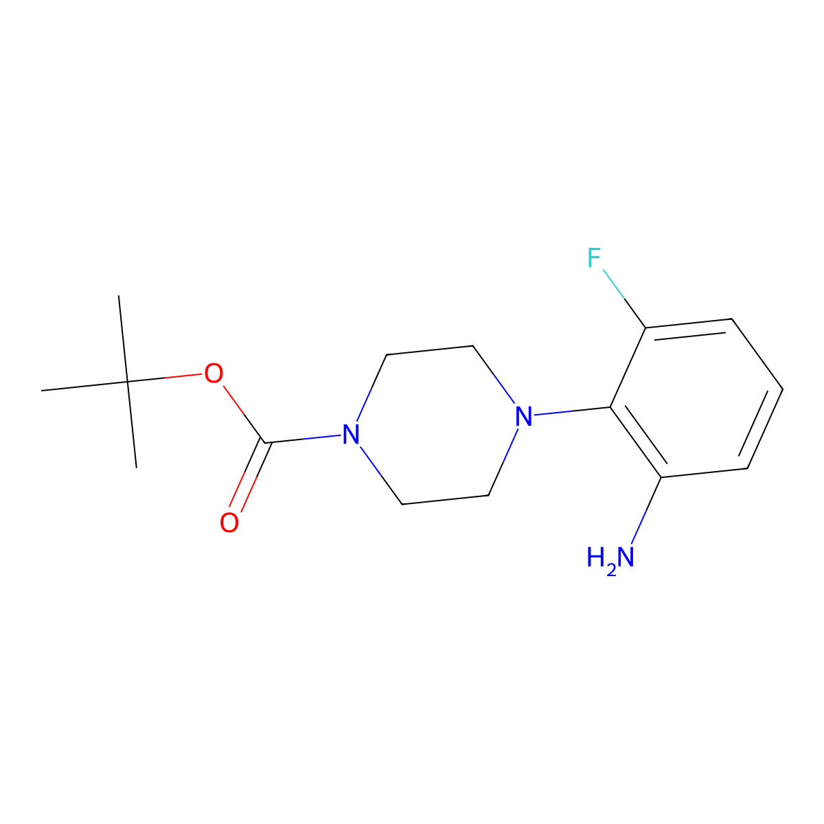 tert-Butyl 4-(2-amino-6-fluorophenyl)piperazine-1-carboxylate molecular structure, CAS 1173833-72-1