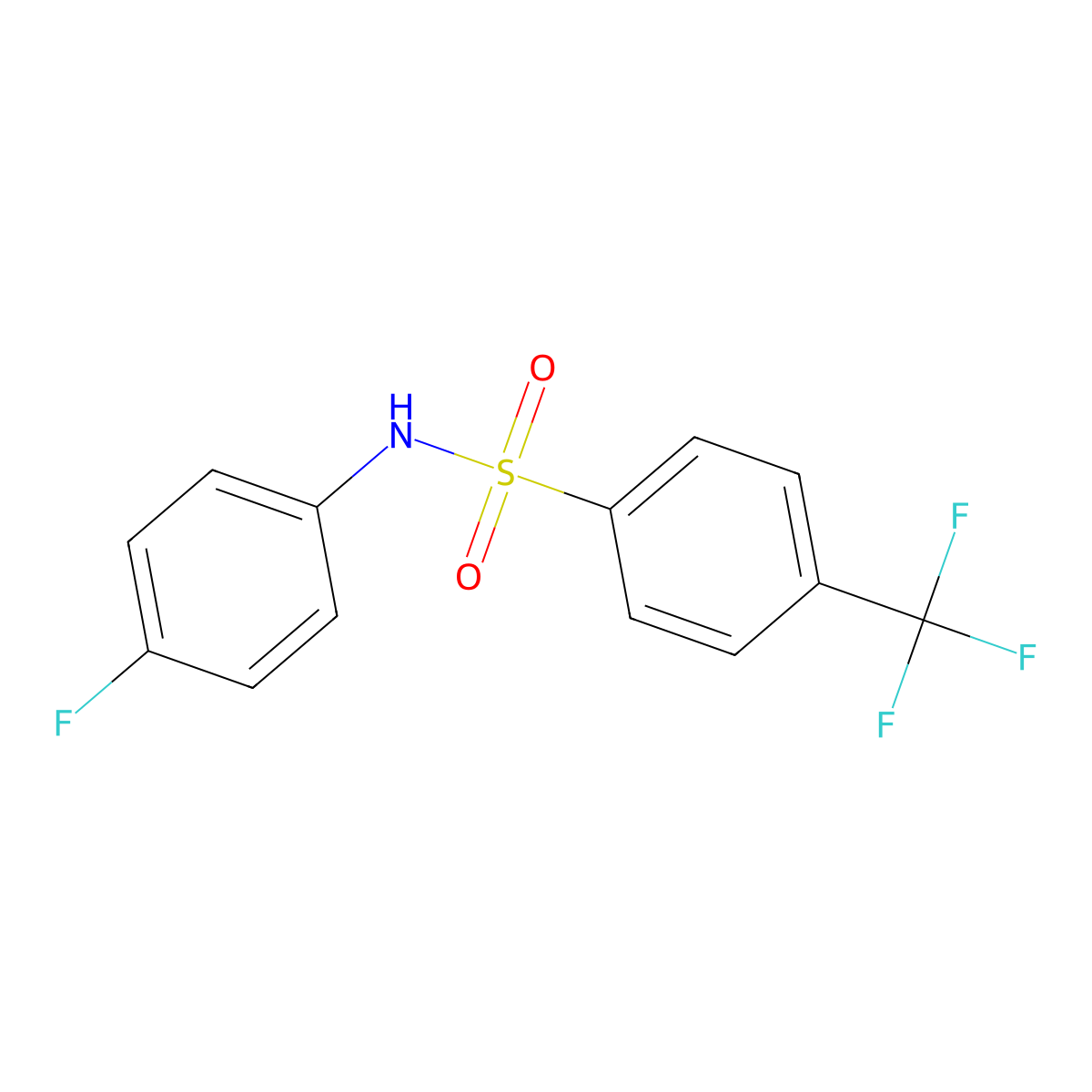 N-(4-fluorophenyl)-4-(trifluoromethyl)benzenesulfonamide molecular structure, CAS 1173838-91-9