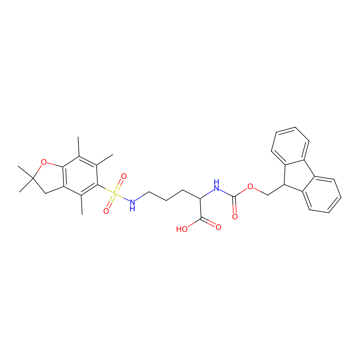 Fmoc-L-Orn(Pbf)-OH molecular structure, CAS 1173883-85-6