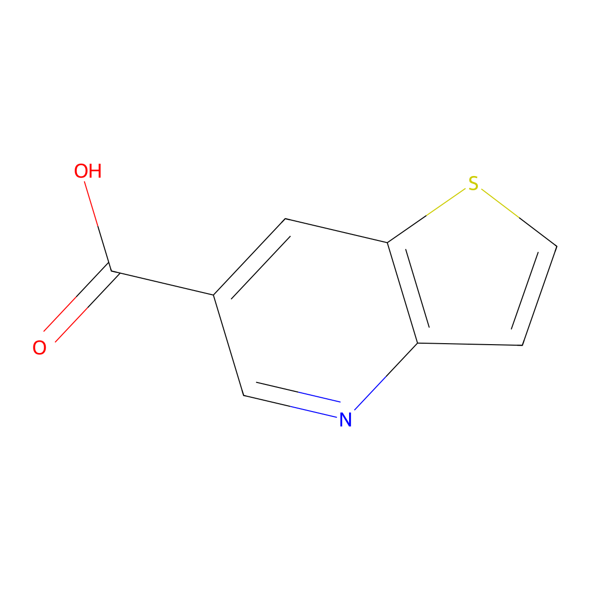 Thieno(3,2-b)pyridine-6-carboxylic acid molecular structure, CAS 117390-39-3