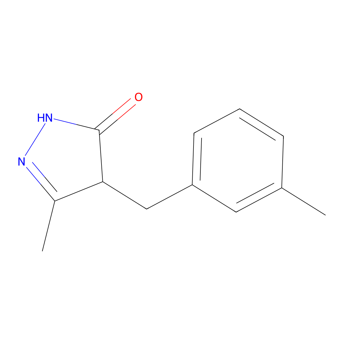 5-methyl-4-(3-methylbenzyl)-2,4-dihydro-3H-pyrazol-3-one molecular structure, CAS 1173908-51-4