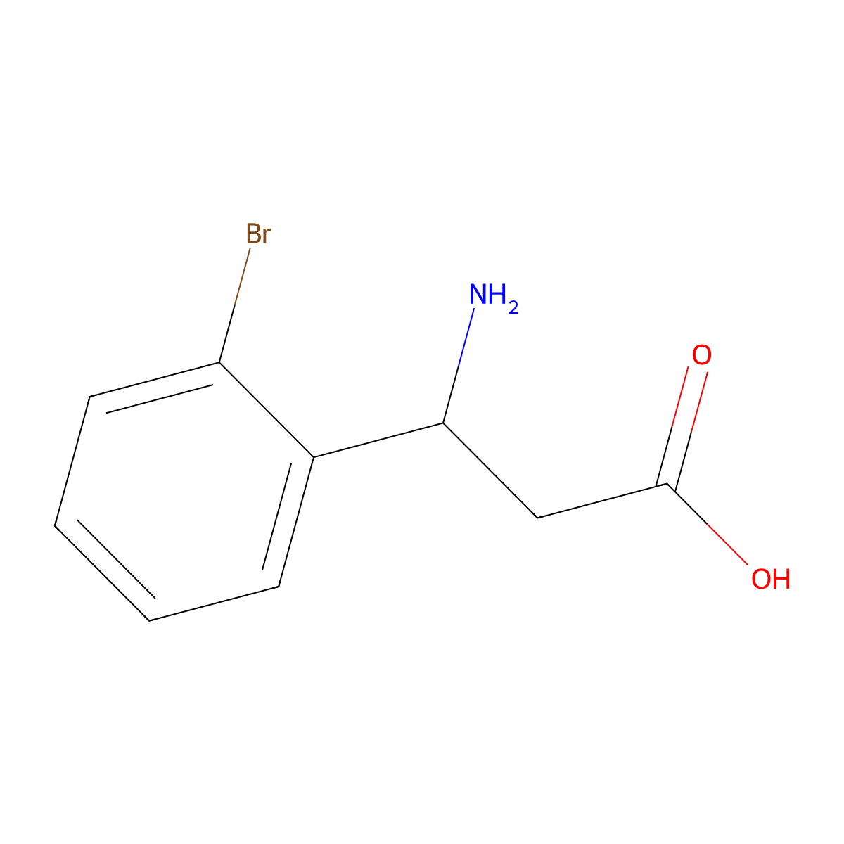 3-Amino-3-(2-bromophenyl)propanoic acid molecular structure, CAS 117391-48-7