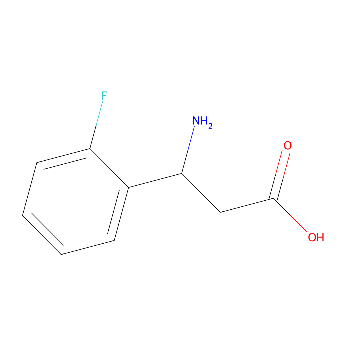 3-Amino-3-(2-fluorophenyl)propanoic acid molecular structure, CAS 117391-49-8