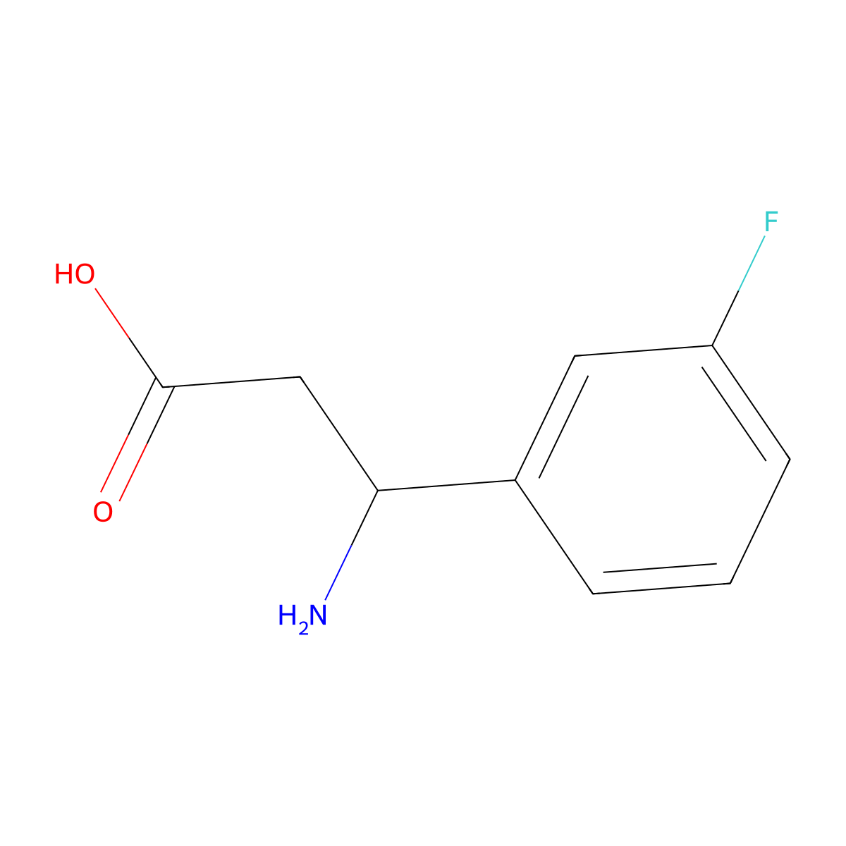 3-Amino-3-(3-fluorophenyl)propanoic acid molecular structure, CAS 117391-51-2
